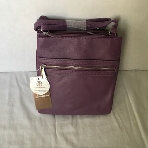 Giani Bernini Purple Leather Crossbody Bag